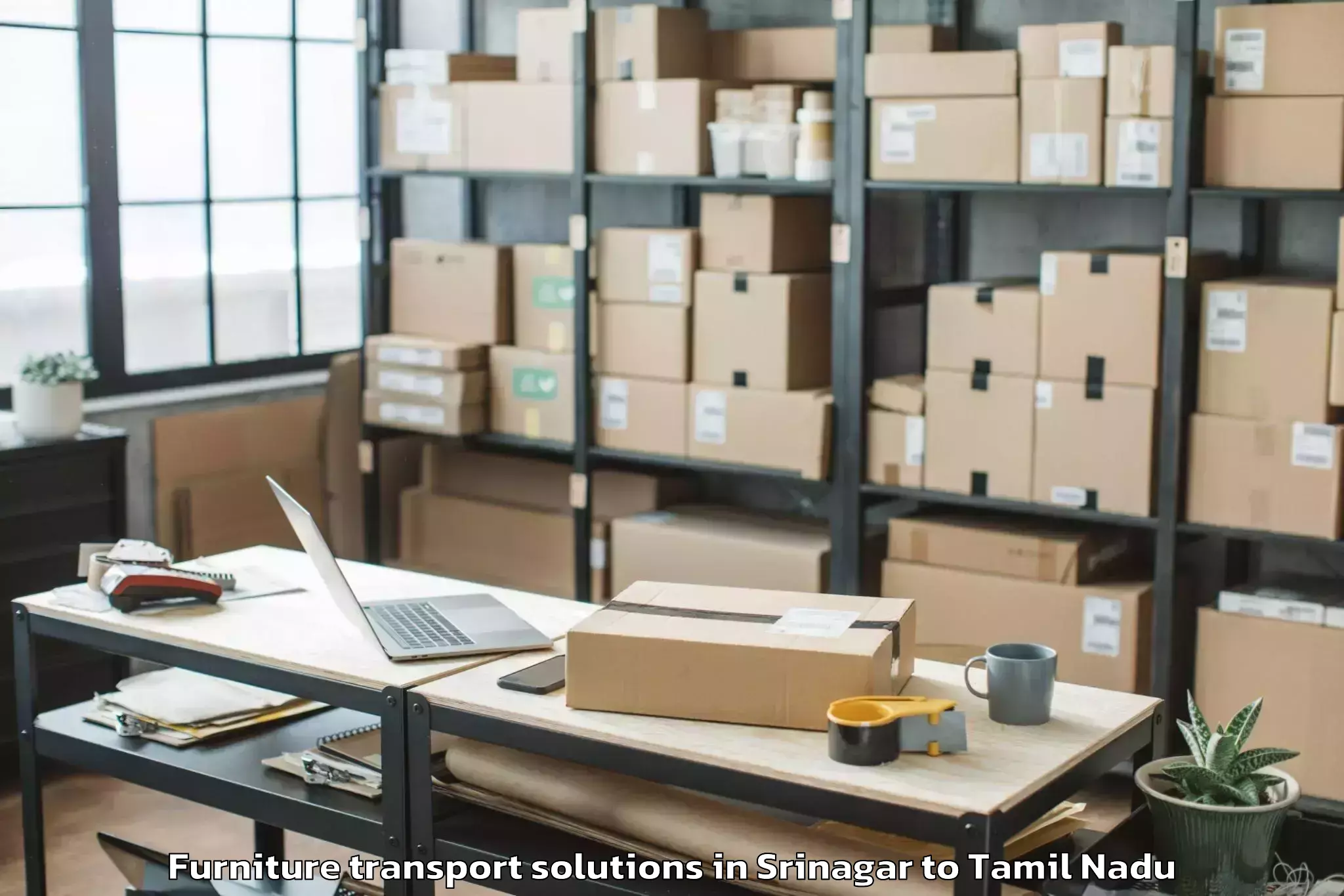 Professional Srinagar to Porur Furniture Transport Solutions